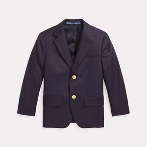 NWT Polo Ralph Lauren The Iconic Doeskin Wool Blazer Boys' Navy - Size 8 New - Picture 1 of 11