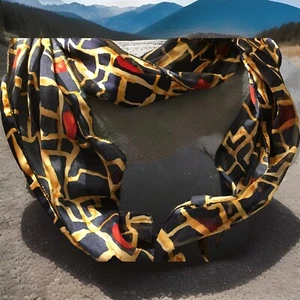 SOME TRINO Sciarpa/o Avvolgente Donna Satinato Oro Link Design 60" L Multicolore - Foto 1 di 8