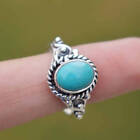Birthstone Blue Turquoise Sleeping Beauty 925 Sterling Silver Ring Size 7