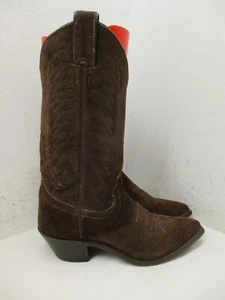 Justin Brown Suede Pull On Cowboy Boots Womens Sz 6.5 B Style L4916 - Picture 1 of 10