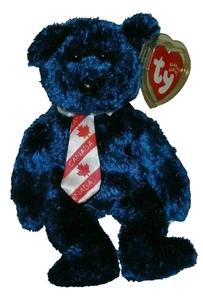 Peluche Ty Beanie Baby POPS the Bear (versión de corbata de Canadá)(8,5 pulgadas) MWMTs - Imagen 1 de 6