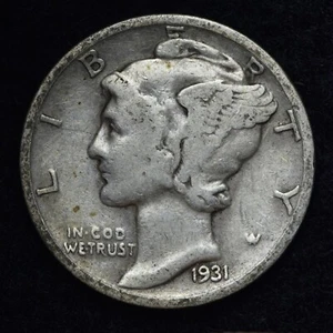 1931-S Mercury Silver Dime GOOD / VG FREE SHIPPING  - Picture 1 of 2