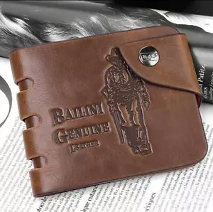 Men Retro Leather Wallet Small Clutch Card Holder Slim Coin Purse Billfold Gift - Picture 1 of 5