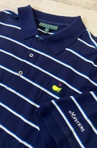 Masters Collection Mens XXL Blue White Stripe Golf Polo Shirt Pima Cotton - Read - Picture 1 of 15