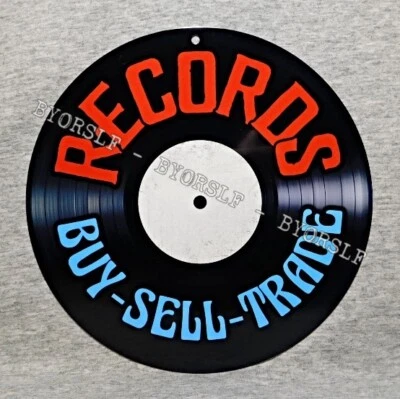 BYORSLF Metal Sign RECORDS buy sell trade vinyl albums record store day shop music we