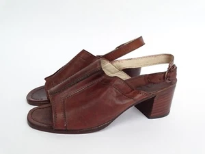 Scarpe vintage marroni in pelle mules EU 36 UK 3,5 - Foto 1 di 9