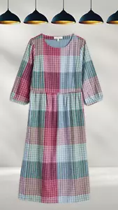 Ex Seasalt Women’s Scape ¾ Sleeve Midi Dress in Red Painter Mix (A Bit Defect) - Picture 1 of 1