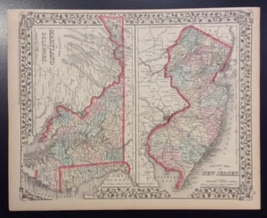 Mitchell: "County Map of NJ" & "County Map of MD & DE" 1874 - Picture 1 of 4