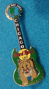 CHICAGO EARTH DAY ENVIRONMENT GUITAR 2003 COUGAR WILD CAT Hard Rock Cafe PIN LE - Picture 1 of 1