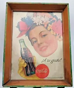 BEAUTIFUL RARE COKE COCA-COLA FRAMED w/GLASS ADVERTISING 'To Your Taste' c1950 g - Picture 1 of 8