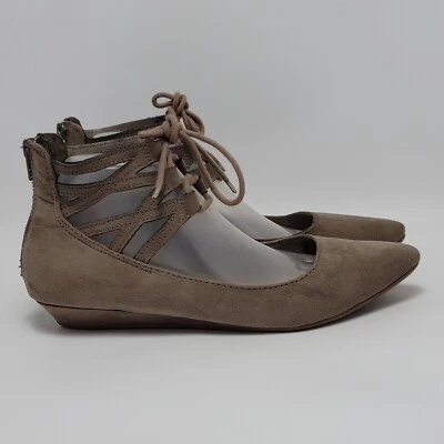Fioni Women's Suede Lace Up Ankle Zipper Low Wedge Shoes Size 8.5 - Image 1 of 4