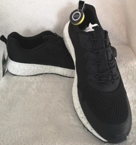 MENS M&S GOODMOVE LIGHT AS AIR BLACK SIZE 12 PULL ON MEMORY FOAM TRAINERS