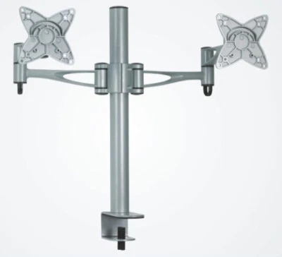 HALTERUNGSPROFI DUAL Tischhalterung Monitorhalterung 2 Schwenkarme für 2 LED LCD TFT Monitore