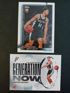 (2) 2025 Topps Generation Now/Base Carter Bryant RCs # GN-14, 214  " Spurs " - Picture 1 of 1