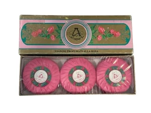 Vintage Athena’s Rose Soap Set NOS Italy Wrapped 3 Bars Prop Decor Bathroom Gift - Picture 1 of 4
