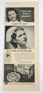 1943 Nabisco Shredded Wheat Nurse Girl Print Ad Half Page - Picture 1 of 3