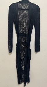 Women's Sheer Mind Code Cardigan Black Cardigan Dress with Belt Medium - Picture 1 of 3
