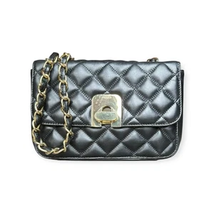 Jaeger Kate Black Bag Quilted Leather Gold Chain Straps Crossbody Shoulder. - Picture 1 of 15