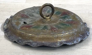 Antique Hanging Light Fixture Lamp Part Canopy Victorian Cast Iron - Picture 1 of 19