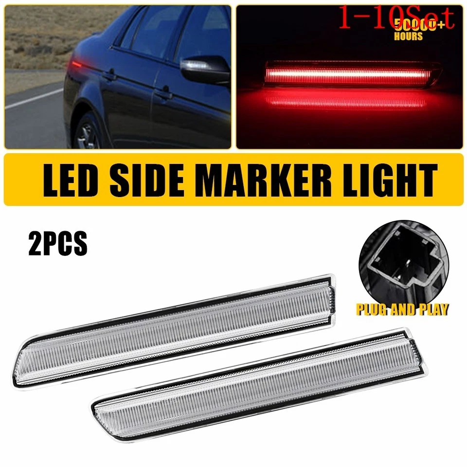 Juego de luces LED traseras rojas para guardabarros laterales para Acura TL 2004-2008 base transparente 1-10 Foto 1 de 4