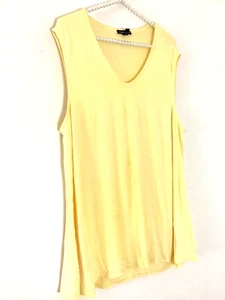 Eileen Fisher Sleeveless Yellow V-Neck Top Size Large Pre Owned Casual Summer - Picture 1 of 4