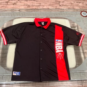 NBA ELEVATION Black & Red Warm Up Jacket X-Large Snap Button Pacers - Picture 1 of 8