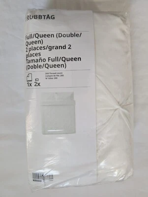 Ikea TRUBBTAG Queen Duvet cover and pillowcases, white - NEW - Image 1 of 2