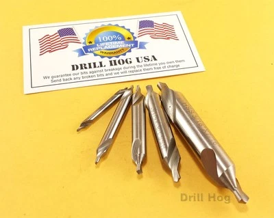 Center Drill Countersink Pilot Bit Lathe 5 Pc Set Lifetime Warranty Drill Hog® - Image 1 of 4