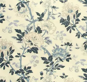LEE JOFA CURTAIN FABRIC DESIGN Inisfree 3.6 MTRS DENIM LINEN BLEND CARRIER & CO - Picture 1 of 10