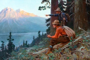Philip Russell Good Blazing the Trail 1911 Hunting Camp Fine Art Print 17" x 22" - Picture 1 of 1