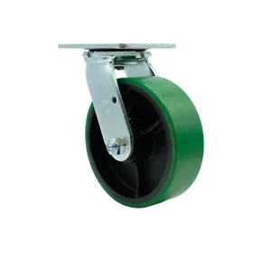Rueda giratoria de hierro fundido de polietileno verde de 6 pulgadas con rodamiento de bolas SCC - Imagen 1 de 5