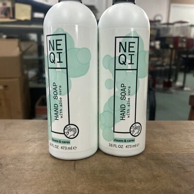 2 Bottles NEQI Hand Soap 16 OZ Vegan Paraben Free & Gluten Free Aloe Vera Cleans - Image 1 of 3