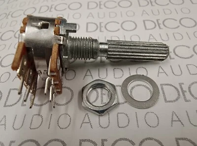 Bourns 100k Ohm 2 Gang Audio Taper Panel Mount Potentiometer Carbon Pot PDB182 - Image 1 of 4