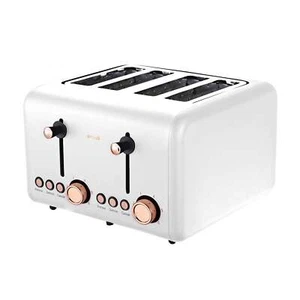 4 Slice Toaster Rose Trim Collection - White - Picture 1 of 9