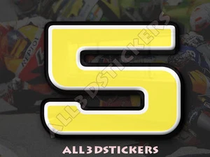 Adesivi Resinati Numero 5 Cinque 3D Colore Giallo Dimensione 75mm - Imagen 1 de 1