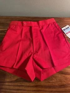 Vintage Boast Red Men's Tennis Shorts Pleated  Polyester Red Size 28 - Picture 1 of 5