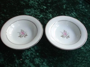 TWO NORITAKE CHINA SOUP BOWLS 5794 ROANNE EXCELLENT - Picture 1 of 5