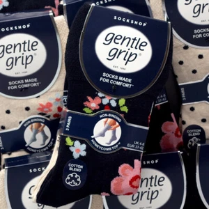 Ladies Gentle Grip Non Elastic Socks Cotton Rich Honeycomb Soft Top Non Binding - Picture 1 of 6