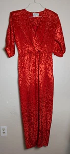 Tuta vintage anni 80 Marchionda rossa stampa animalier sommessa 1pz 8 Medium - Foto 1 di 4