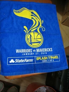 TOALLA GOLDEN STATE WARRIORS VS. MAVERICKS 1/27/16 SPLASH AZUL 2 DE 5 NUEVA - Imagen 1 de 3