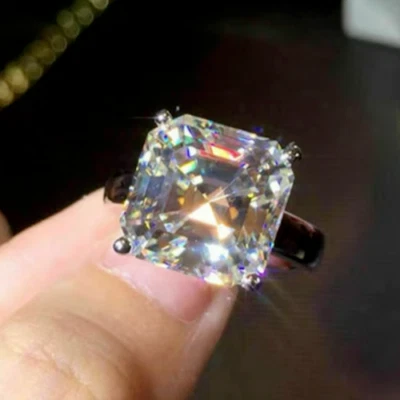 6.10 Ct Certified Treated Off White Diamond Solitaire Ring 925 Sterling Silver - Image 1 of 4