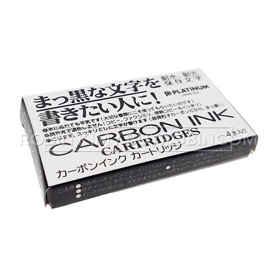 Pack of 4 Platinum SPC-200 #1 Pigmented Carbon Ink Cartridges for Fountail Pen - Image 1 of 3