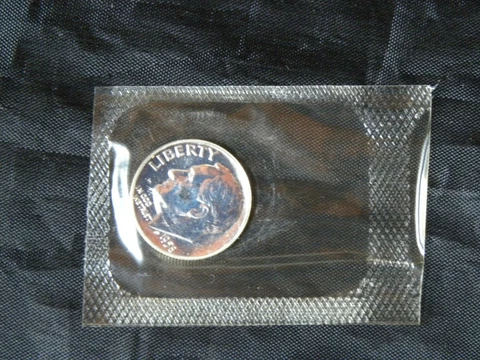 1958 Roosevelt Dime 90% Silver Gem Proof  In Original Proof Set Cellophane Cover