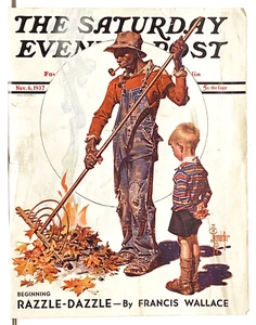 Original J C Leyendecker 1937 Saturday Evening Post Cover Black Americana Theme - Bild 1 von 2