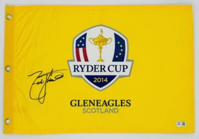 PIN DE GOLF RYDER CUP 2014 FIRMADO POR ZACH JOHNSON BANDERA GLENEAGLES AUTÓGRAFO BAS J58 Foto 1 de 3