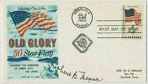 US FDC #1153 Flag 50 Stars 1960, Hawaii - Governor Robert B. Meyner, New Jersey - Picture 1 of 2