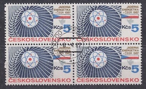 CZECHOSLOVAKIA 1987 SC#2651 USED block, Natl. Nuclear Power Industry. - Imagen 1 de 1