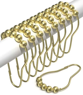 Juego de 12 ganchos para cortina de ducha a prueba de óxido - Cortina de ducha de acero inoxidable Ri... Foto 1 de 4