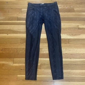 Jennifer Lopez Faux Snakeskin Print Black Leggings Womens Size 8 Slim Fit - Picture 1 of 10
