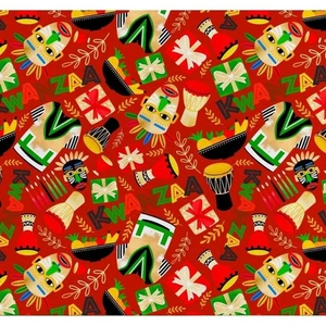 David Textiles Seasonal Fat Quarter Kwanzaa Celebration Baumwollstoff - Bild 1 von 5